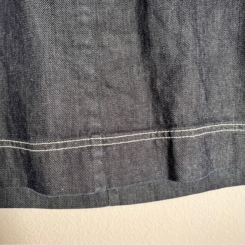 Gap Black Denim Mini Skirt White Contrast Stitch Nautical Button Detail Y2K - Picture 7 of 8